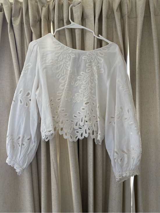 Free People Tops - Free People Women's White Eyelet Embroidered Blouse